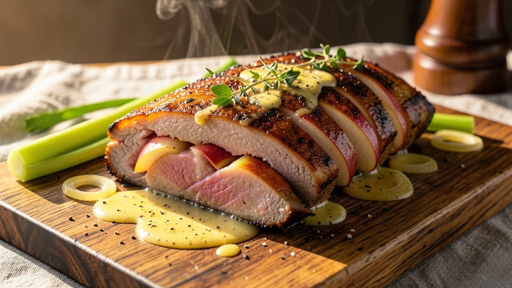 Apple Stuffed Pork Roast Recipe: Celery-Apple Crunch and Spiced Filling Fusion