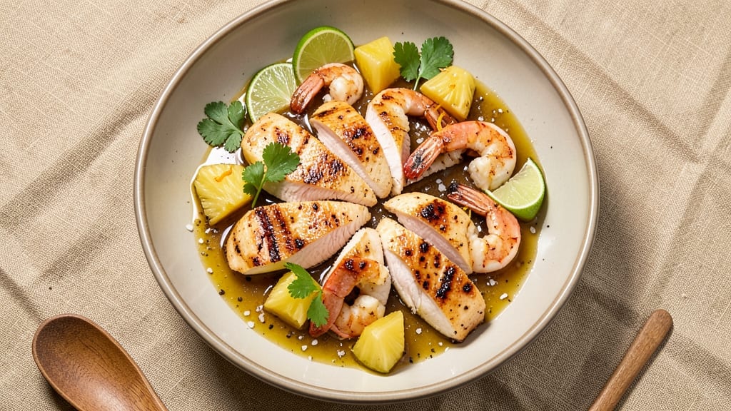 Chicken, Shrimp, and Pineapple Bowl Recipe: Tropical Protein-Packed Powerhouse in One Pan