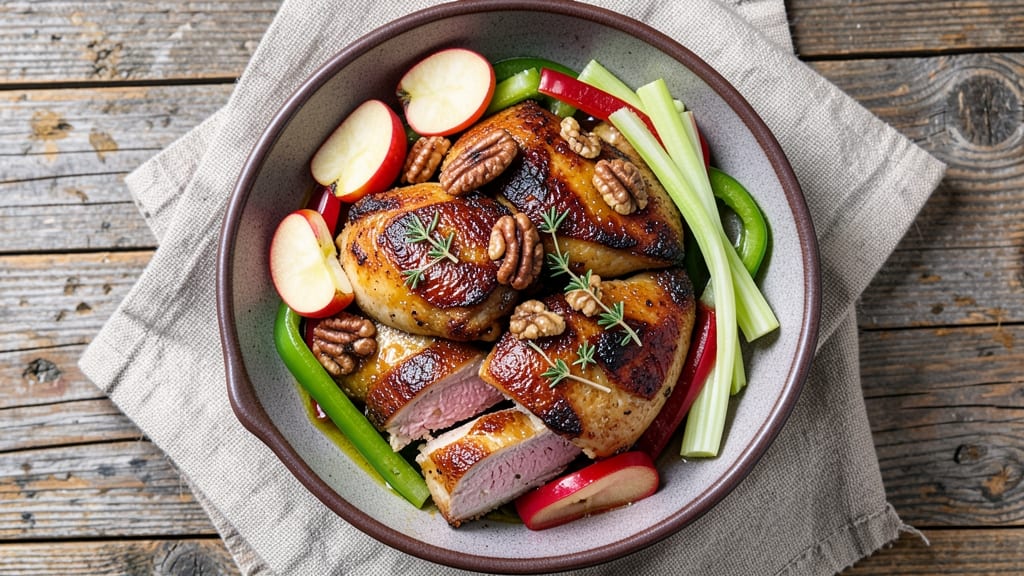 Apple Walnut Chicken Recipe: Crispy Celery-Pepper Crunch Over Juicy Bites
