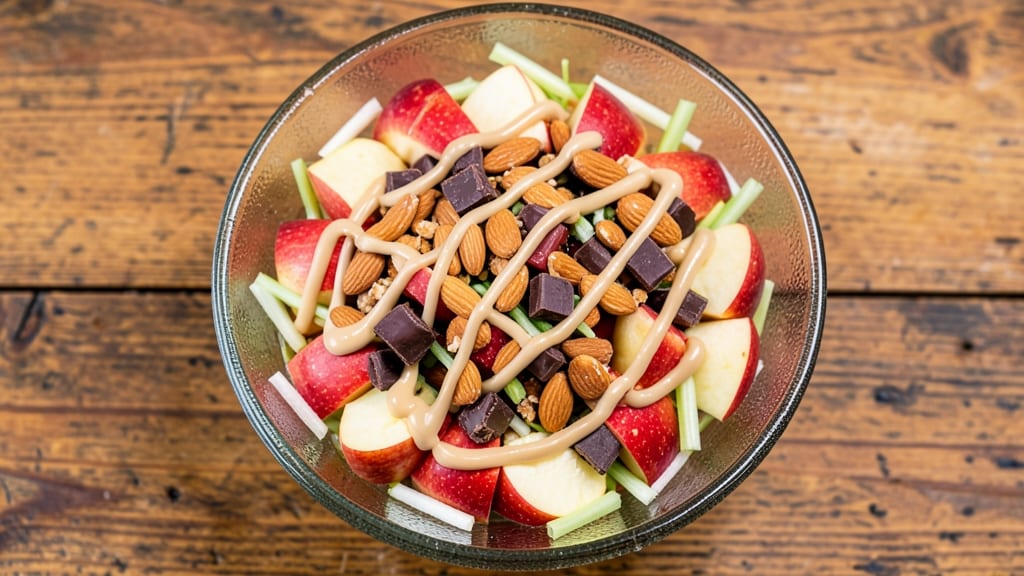 Healthy Snickers Apple Salad Recipe: Crunchy Celery, Caramelized Apple, and Peanut Butter Magic