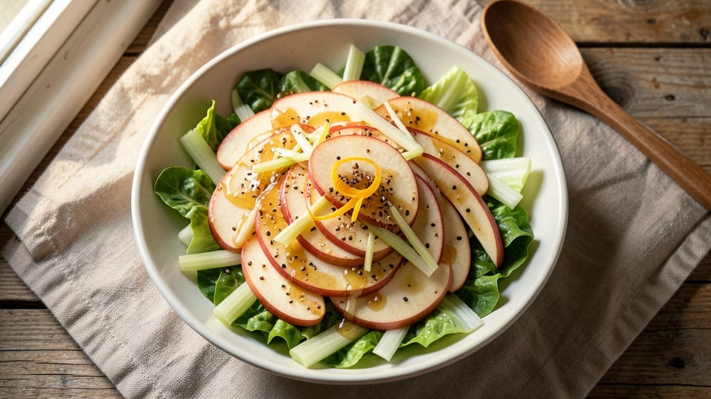 Korean Apple Salad Recipe: Crisp Celery and Spiced Apple Refreshment
