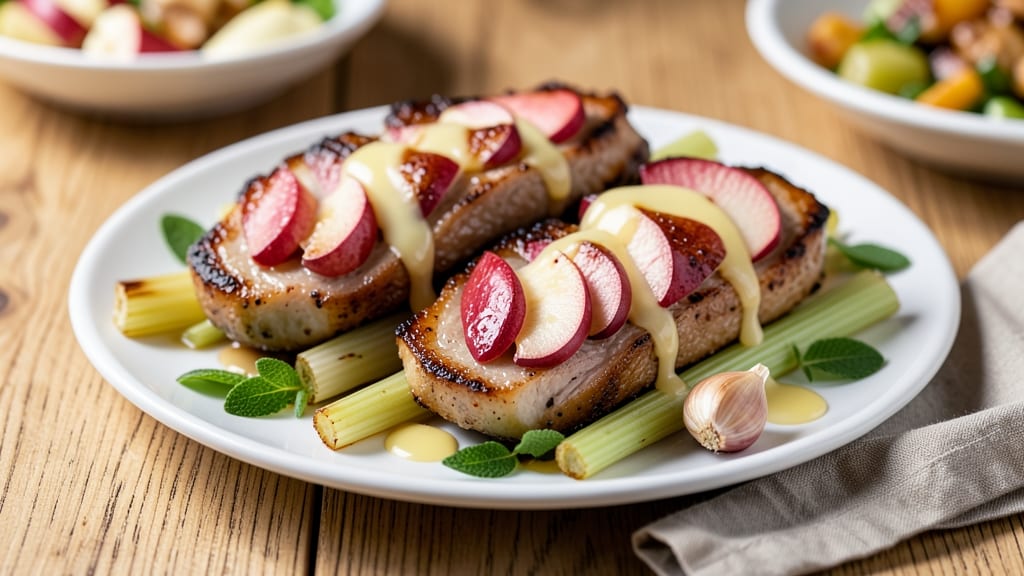 Baked Apple Stuffed Pork Chops Recipe: Sweet-Tart Celery Crunch in One Pan