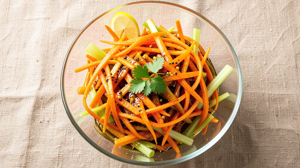 Carrot Salad Recipe With Apple Cider Vinegar: Crunchy Celery and Bright Vinegar Zing