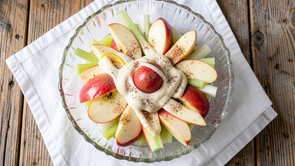 Apple Salad Dessert Recipe: Crisp Celery and Spiced Apple Layers With Cream Cheese Twist