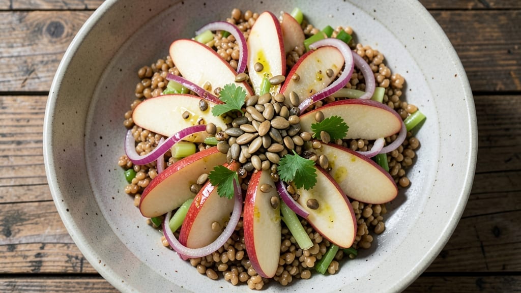 Apple Farro Salad Recipe: Crunchy Celery and Nutty Toasted Seeds Harmony