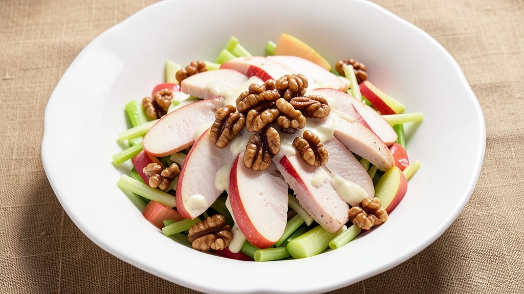 Apple Waldorf Chicken Salad Recipe: Crunchy Celery and Tart Apple Bites with Creamy Mayo Binding