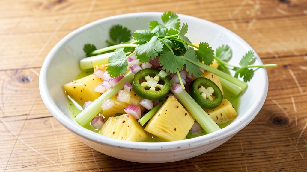 Abuelos Pineapple Salsa Recipe: Tropical Crunch With Celery and Cilantro Zing