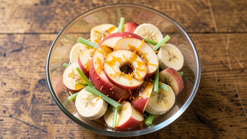 Apple and Banana Salad Recipe: Crunchy Celery and Citrus Zing Refreshment