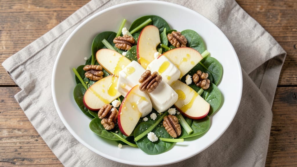 Apple Walnut Goat Cheese Salad Recipe: Crisp Celery and Tangy Cheese Balance
