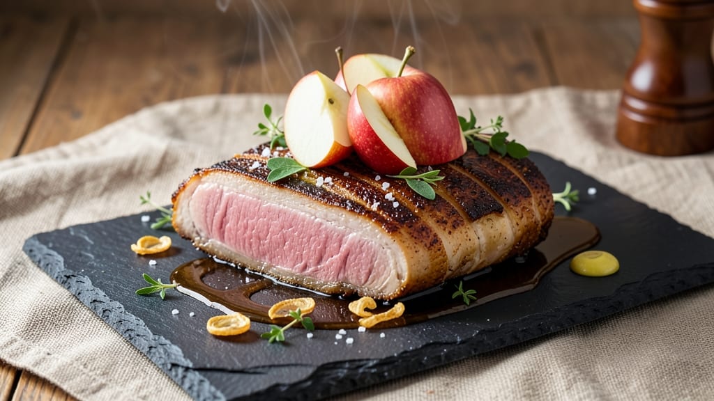Pork Belly and Apples Recipe: Crispy Skin, Sweet-Tart Caramelized Glaze