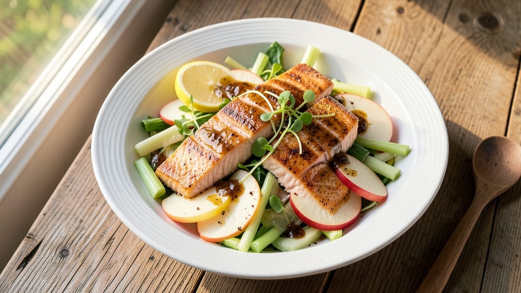 Salmon Apple Celery Salad Recipe: Crisp Celery and Sweet Tart Apple Bites in One Bowl