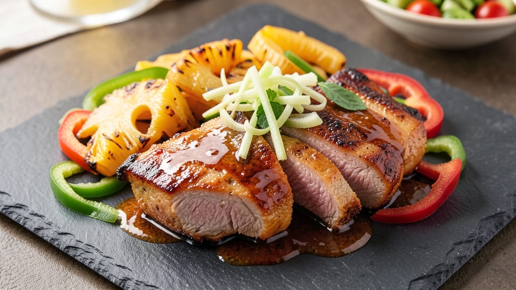 Hawaiian Pineapple Pork Chops Recipe: Sweet Tart Celery-Pepper Crunch in 25 Minutes