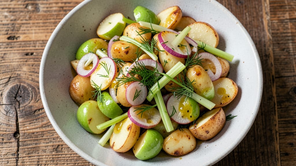 Potato Salad With Green Apples Recipe: Crisp Celery and Tart Apple Refreshment Twist