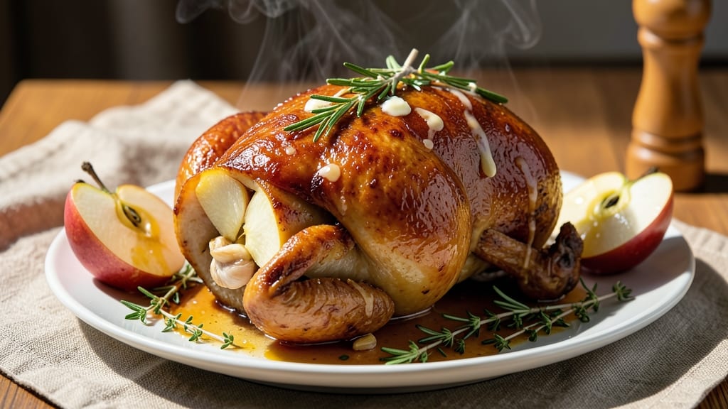 Whole Chicken Apple Recipe: One-Pan Roast With Caramelized Apple Crust