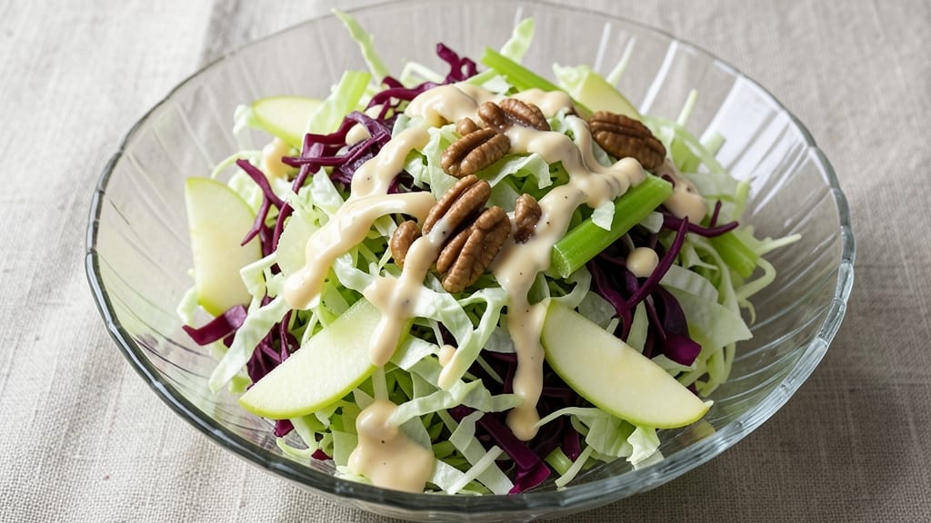 Apple Slaw Salad Recipe: Crunchy Celery and Apple Refreshment with Creamy Dressing