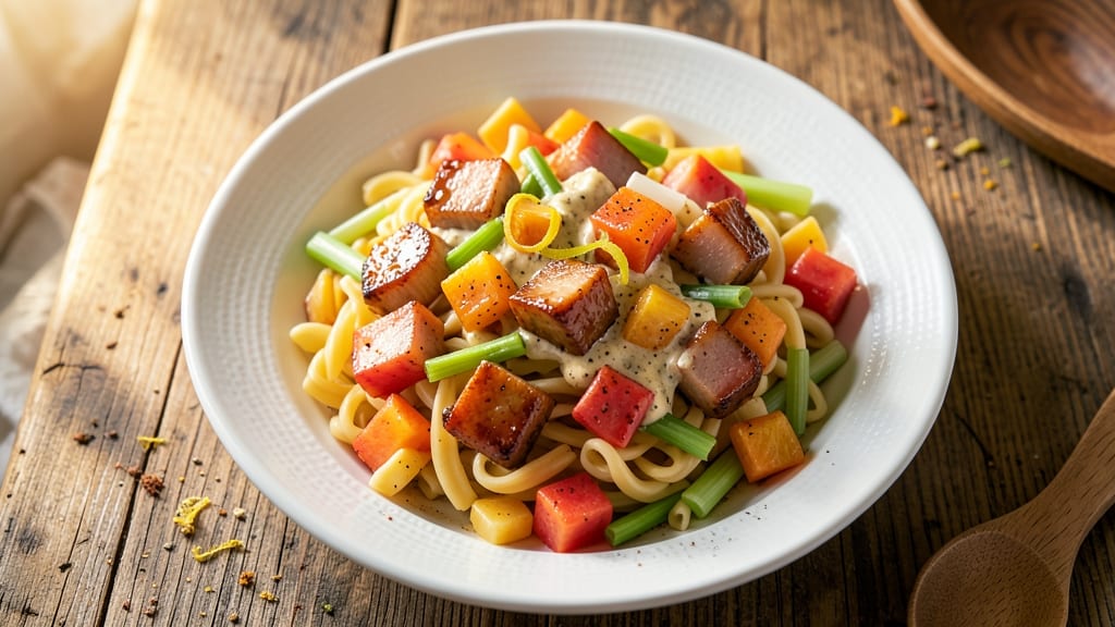 Ham and Pineapple Pasta Salad Recipe: Tropical Twist With Crunchy Celery Bites