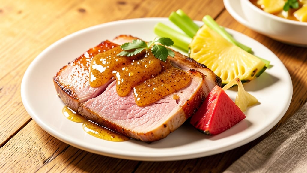 Pre Cooked Ham and Pineapple Recipe: Glazed Sweetness With Crunchy Celery Topping
